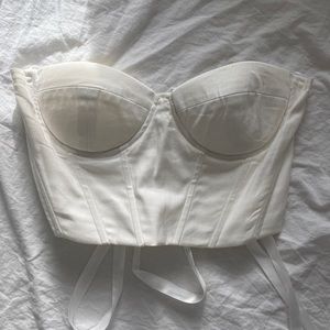 Beautiful White Bustier Top SHEIN